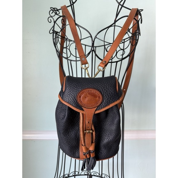 Vintage 90s Dooney & And Bourke Canyon Pebble Leather‎ Navy & Brown Backpack Y2K main image 15